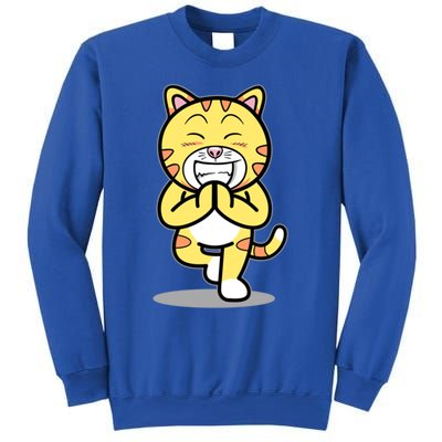 Funny Cat Doing Yoga Gift Cute Kitten Fitness Animal Gift Sweatshirt