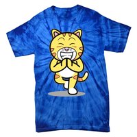 Funny Cat Doing Yoga Gift Cute Kitten Fitness Animal Gift Tie-Dye T-Shirt