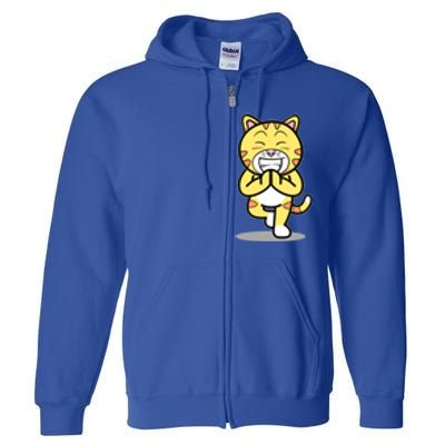 Funny Cat Doing Yoga Gift Cute Kitten Fitness Animal Gift Full Zip Hoodie