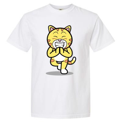 Funny Cat Doing Yoga Gift Cute Kitten Fitness Animal Gift Garment-Dyed Heavyweight T-Shirt