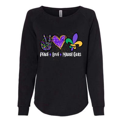 Funny Carnival Design For Hippies Peace Love Mardi Gras Gift Womens California Wash Sweatshirt