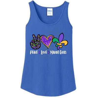 Funny Carnival Design For Hippies Peace Love Mardi Gras Gift Ladies Essential Tank