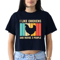 Funny Chicken Design Chicken Lover Men Women Farmers Life Women's Crop Top Tee