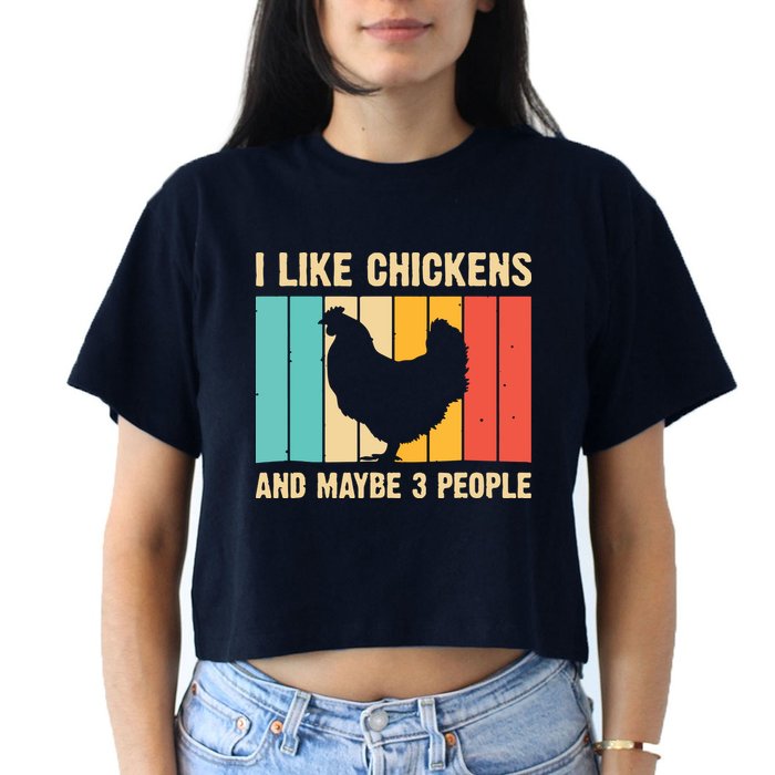 Funny Chicken Design Chicken Lover Men Women Farmers Life Women's Crop Top Tee