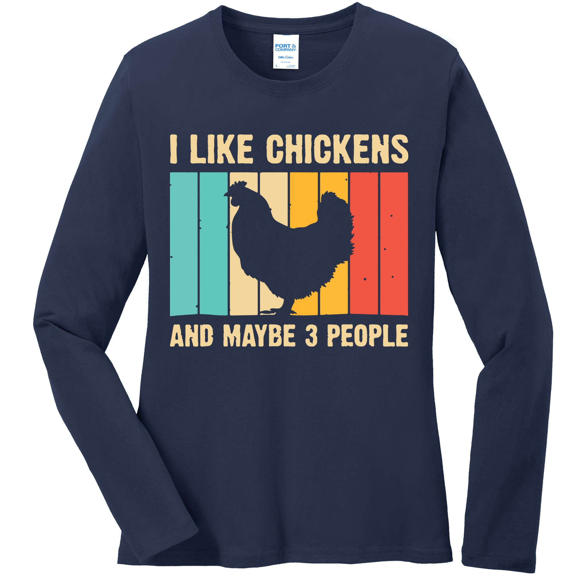 Funny Chicken Design Chicken Lover Men Women Farmers Life Ladies Long Sleeve Shirt