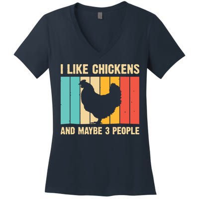 Funny Chicken Design Chicken Lover Men Women Farmers Life Women's V-Neck T-Shirt