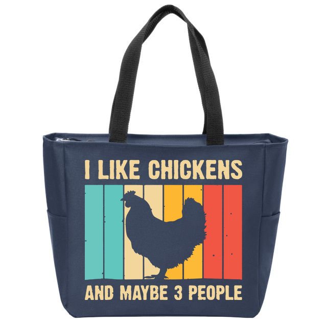 Funny Chicken Design Chicken Lover Men Women Farmers Life Zip Tote Bag