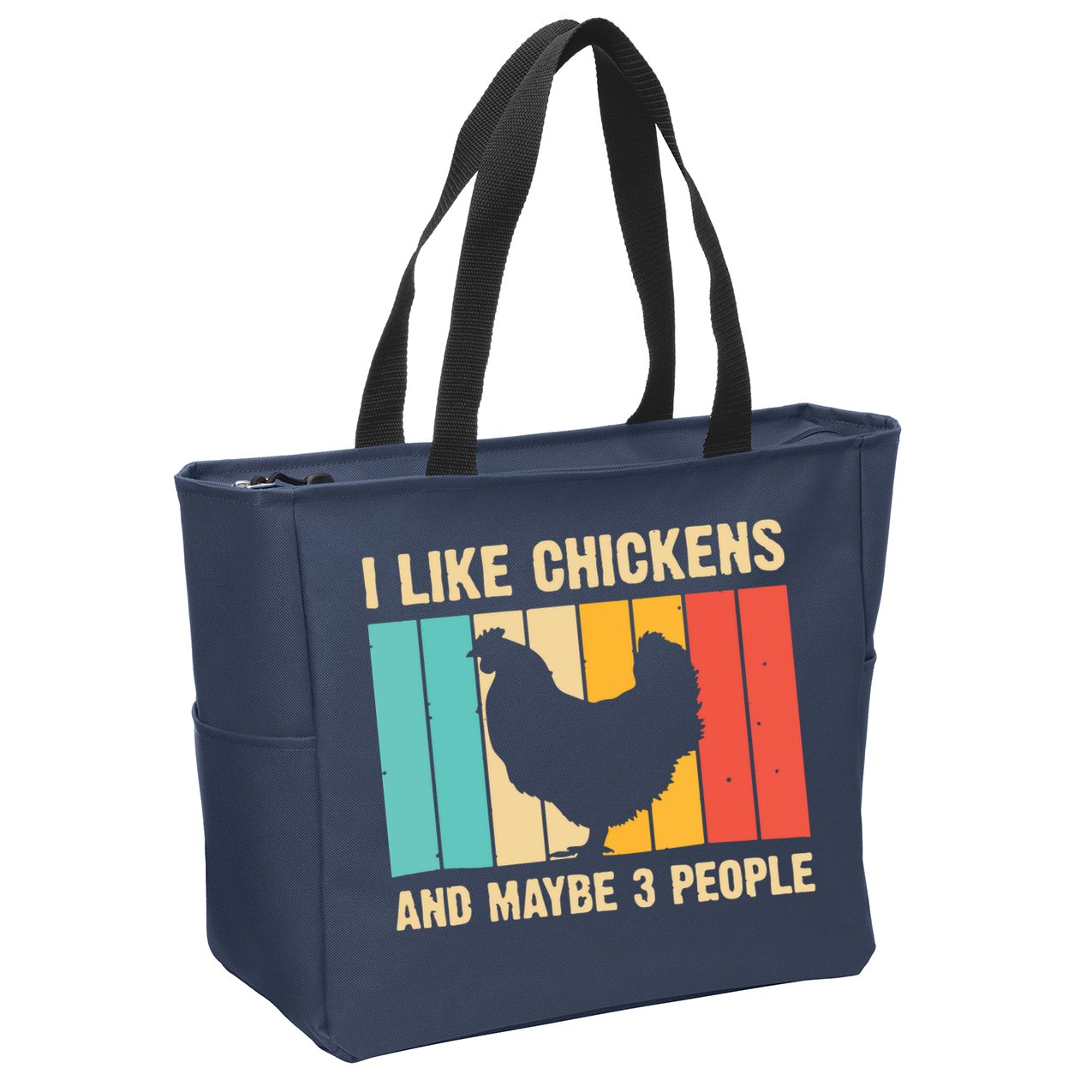 Funny Chicken Design Chicken Lover Men Women Farmers Life Zip Tote Bag