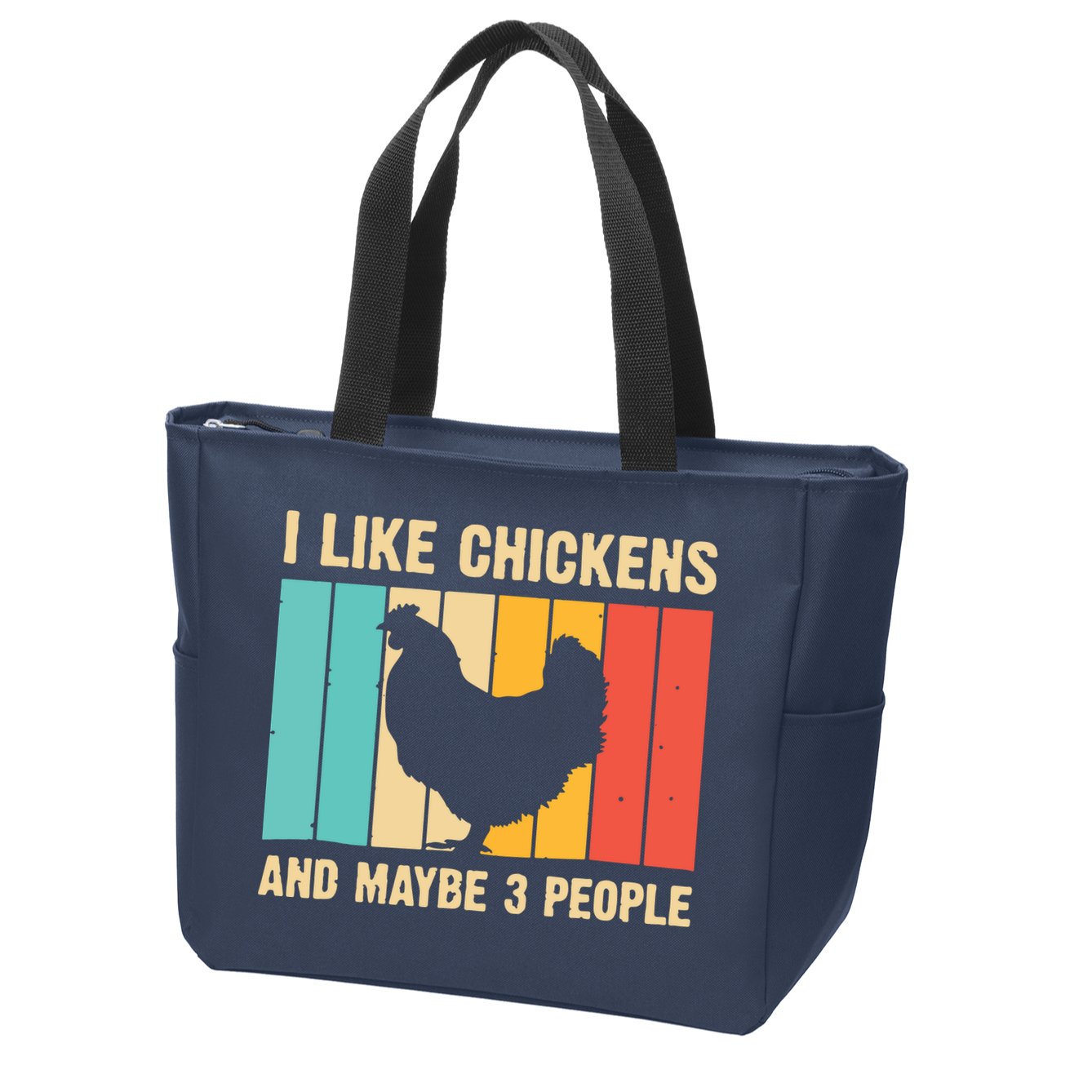 Funny Chicken Design Chicken Lover Men Women Farmers Life Zip Tote Bag