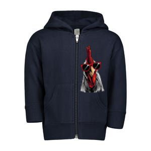 Funny Chicken Design For Men Women Rooster Chicken Lovers Toddler Zip Fleece Hoodie