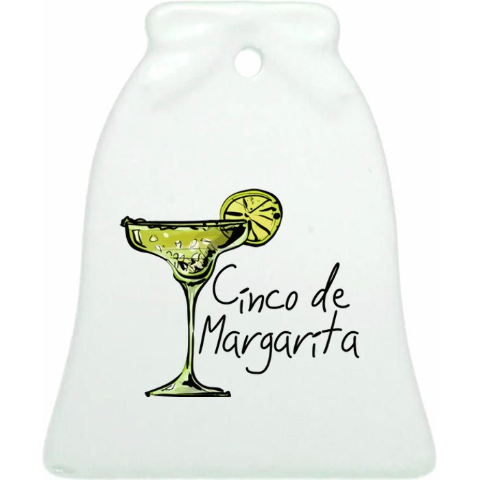 Funny Cinco De Mayo, Cinco De Drinko Ceramic Bell Ornament