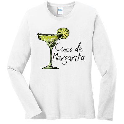 Funny Cinco De Mayo, Cinco De Drinko Ladies Long Sleeve Shirt