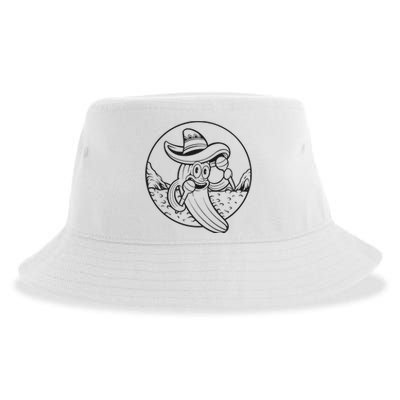 Funny Cinco De Mayo Cactus Mexican Monochrome Sustainable Bucket Hat