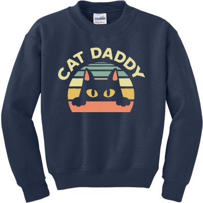 Funny Cat Daddy Cat Enthusiast Feline Lover Father Animal Kids Sweatshirt