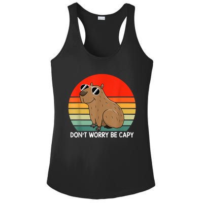 Funny Capybara Don't Be Worry Be Capy Funny Capybara Costume Ladies PosiCharge Competitor Racerback Tank