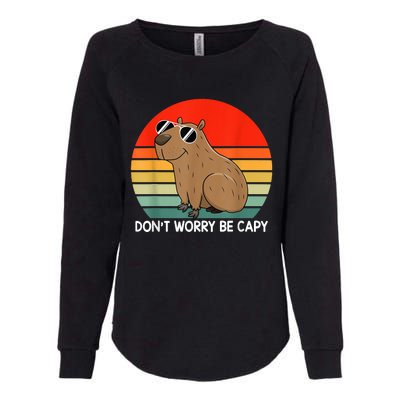 Funny Capybara Don't Be Worry Be Capy Funny Capybara Costume Womens California Wash Sweatshirt