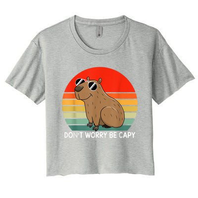 Funny Capybara Don't Be Worry Be Capy Funny Capybara Costume Women's Crop Top Tee