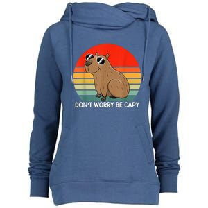 Funny Capybara Don't Be Worry Be Capy Funny Capybara Costume Womens Funnel Neck Pullover Hood