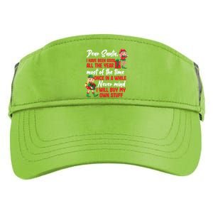 Funny Christmas Dear Santa I Will Buy My Own Stuff Funny Gift Adult Drive Performance Visor