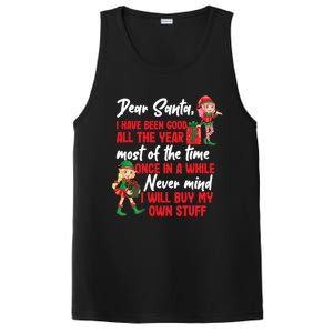 Funny Christmas Dear Santa I Will Buy My Own Stuff Funny Gift PosiCharge Competitor Tank