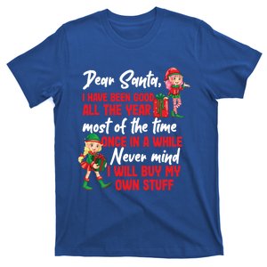 Funny Christmas Dear Santa I Will Buy My Own Stuff Funny Gift T-Shirt