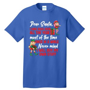 Funny Christmas Dear Santa I Will Buy My Own Stuff Funny Gift Tall T-Shirt