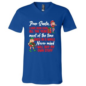 Funny Christmas Dear Santa I Will Buy My Own Stuff Funny Gift V-Neck T-Shirt