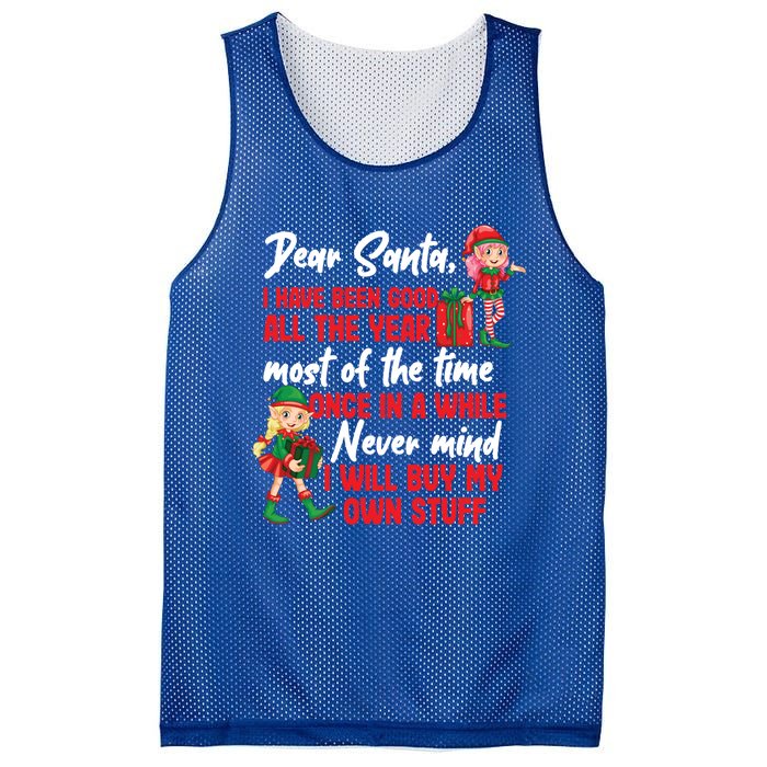 Funny Christmas Dear Santa I Will Buy My Own Stuff Funny Gift Mesh Reversible Basketball Jersey Tank