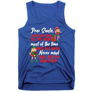 Funny Christmas Dear Santa I Will Buy My Own Stuff Funny Gift Tank Top