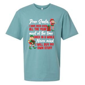 Funny Christmas Dear Santa I Will Buy My Own Stuff Funny Gift Sueded Cloud Jersey T-Shirt