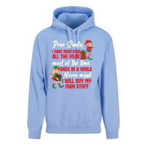 Funny Christmas Dear Santa I Will Buy My Own Stuff Funny Gift Unisex Surf Hoodie