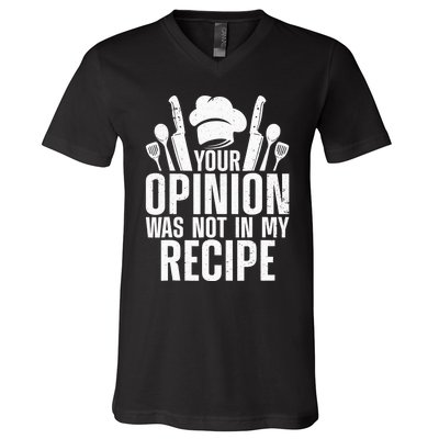 Funny Chef Design Cooking Lover Culinary Cook V-Neck T-Shirt