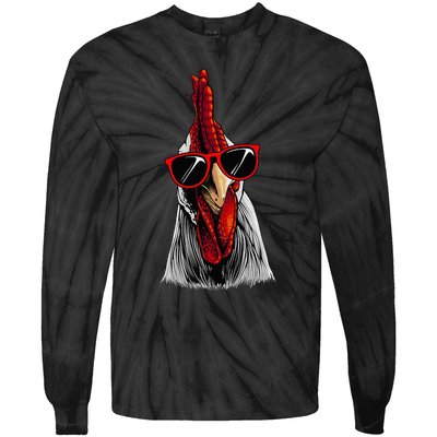 Funny Chicken Design For Men Women Rooster Chicken Lovers Tie-Dye Long Sleeve Shirt