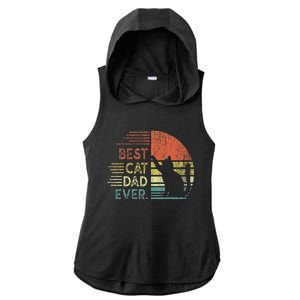 Funny Cat Daddy Fathers Day Cat Best Cat Dad Ever Ladies PosiCharge Tri-Blend Wicking Draft Hoodie Tank