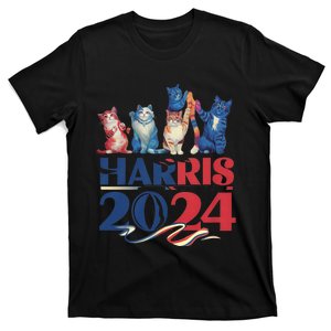 Funny Cat Design Kamala Harris 2024 Childless Cat Lady T-Shirt