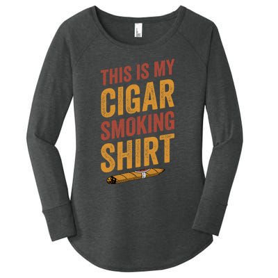 For Cigar Dad This Is My Cigar Smoking Women's Perfect Tri Tunic Long Sleeve Shirt