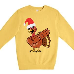 Funny Christmas Dabbing Turkey Santa Costume Xmas Dab Cute Gift Premium Crewneck Sweatshirt