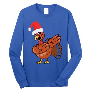 Funny Christmas Dabbing Turkey Santa Costume Xmas Dab Cute Gift Long Sleeve Shirt