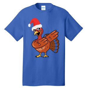 Funny Christmas Dabbing Turkey Santa Costume Xmas Dab Cute Gift Tall T-Shirt