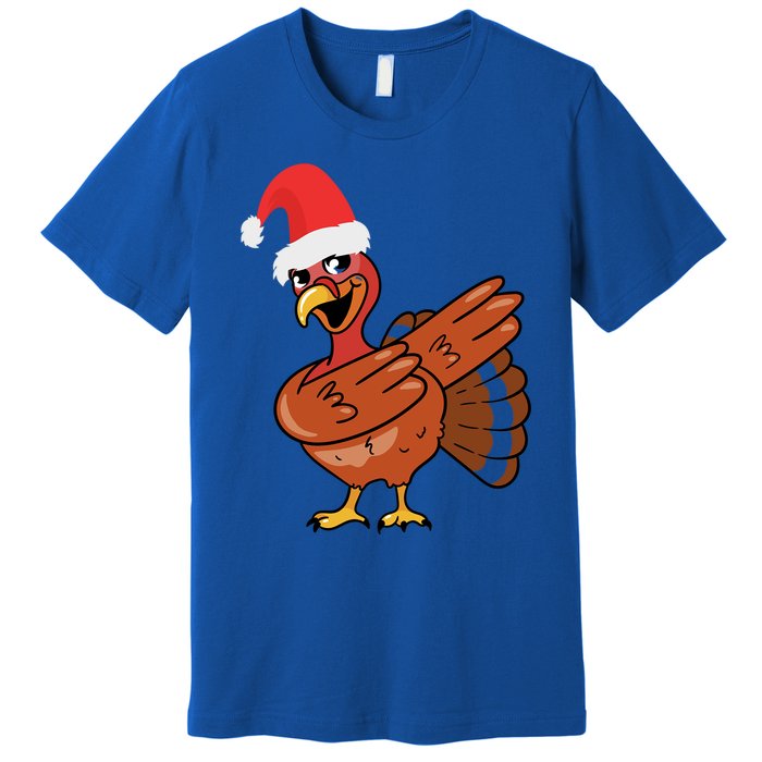 Funny Christmas Dabbing Turkey Santa Costume Xmas Dab Cute Gift Premium T-Shirt