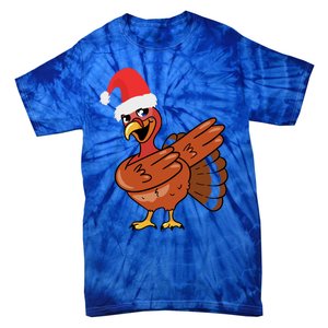 Funny Christmas Dabbing Turkey Santa Costume Xmas Dab Cute Gift Tie-Dye T-Shirt