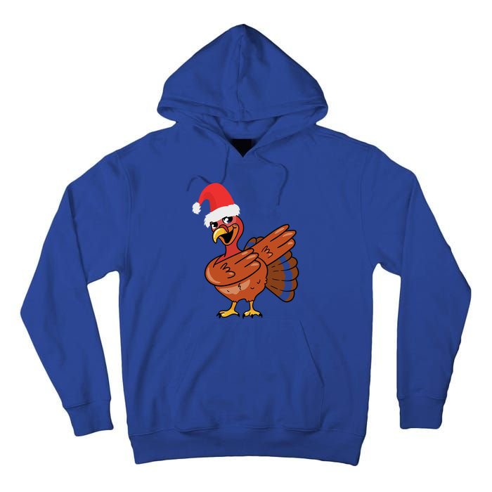 Funny Christmas Dabbing Turkey Santa Costume Xmas Dab Cute Gift Tall Hoodie