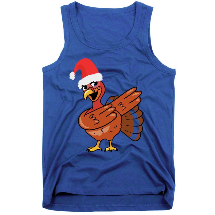 Funny Christmas Dabbing Turkey Santa Costume Xmas Dab Cute Gift Tank Top