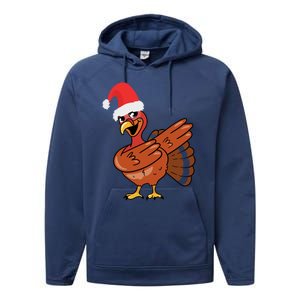 Funny Christmas Dabbing Turkey Santa Costume Xmas Dab Cute Gift Performance Fleece Hoodie