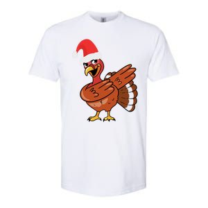 Funny Christmas Dabbing Turkey Santa Costume Xmas Dab Cute Gift Softstyle CVC T-Shirt