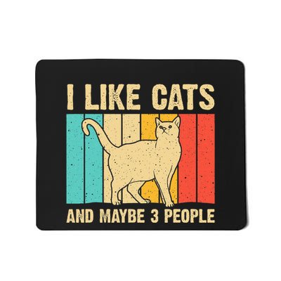 Funny Cat Design Cat Lover For Women Animal Introvert Mousepad