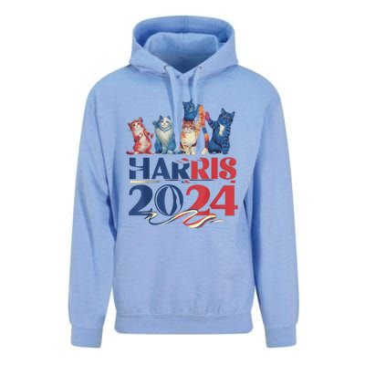 Funny Cat Design Kamala Harris 2024 Childless Cat Lady Unisex Surf Hoodie