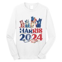 Funny Cat Design Kamala Harris 2024 Childless Cat Lady Long Sleeve Shirt