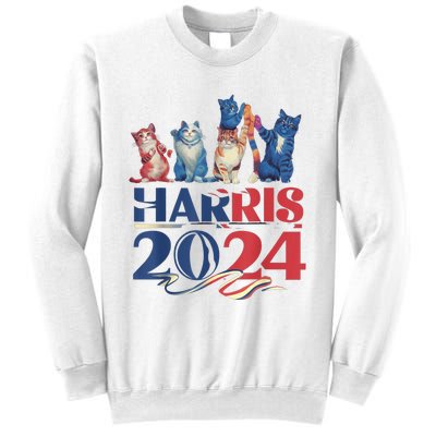 Funny Cat Design Kamala Harris 2024 Childless Cat Lady Sweatshirt