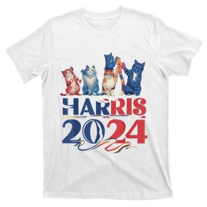 Funny Cat Design Kamala Harris 2024 Childless Cat Lady T-Shirt